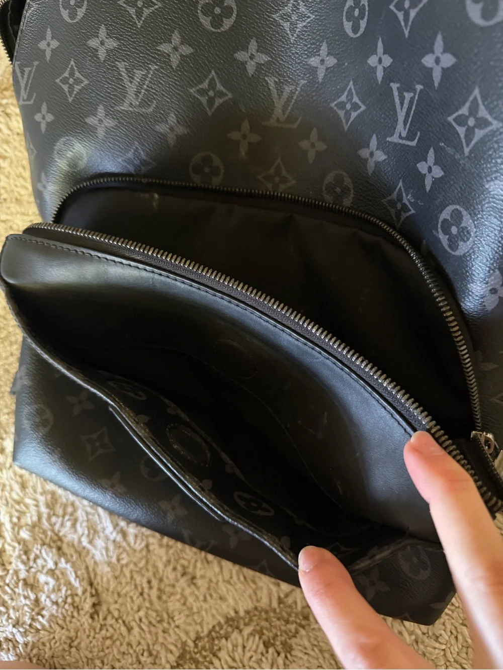 Louis Vuitton Monogram Eclipse Canvas Backpack in Black